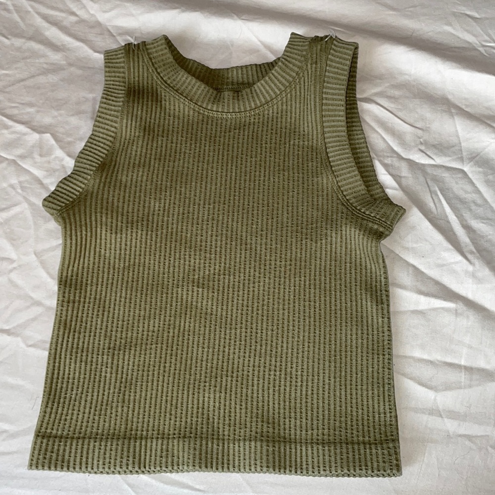 XXS/XS Green and Black Women’s Body Fit Tank Top